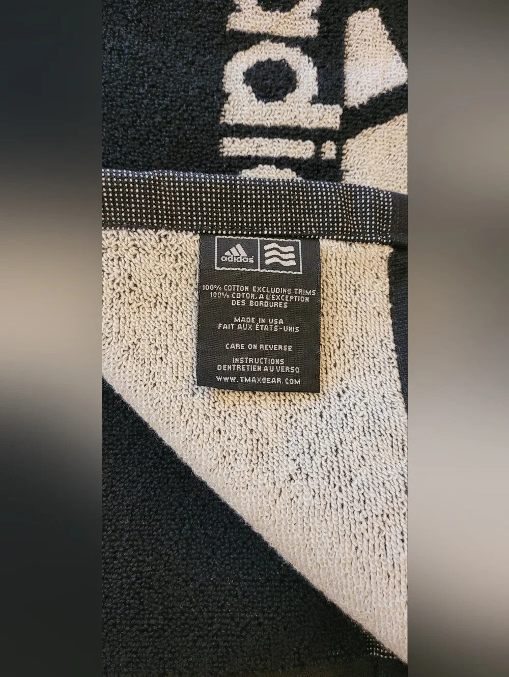 Adidas Black and White Towel